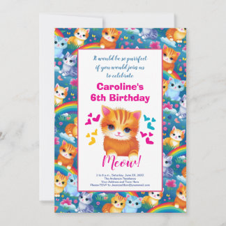 Verjaardagsfeest voor Meisje Kittens op Rainbows Aankondiging