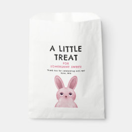 Verjaardagsfeest voor meisjes met roze konijn bedankzakje