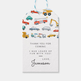 verjaardagsfeest voor modern stadsvervoer cadeaulabel