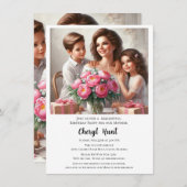 Verjaardagsfeest voor moeder kaart (Voorkant / Achterkant)