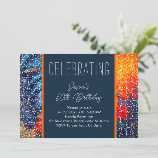 Verjaardagsfeest voor Navy en Oranje jongens Kaart (Staand voorkant)