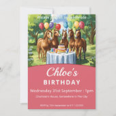 Verjaardagsfeest voor paarden kaart (Voorkant)