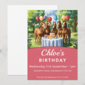 Verjaardagsfeest voor paarden kaart (Voorkant / Achterkant)