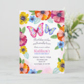 Verjaardagsfeest voor pannenkoeken en vlinders kaart (Staand voorkant)