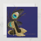 Verjaardagsfeest voor pauwen kaart (Achterkant)