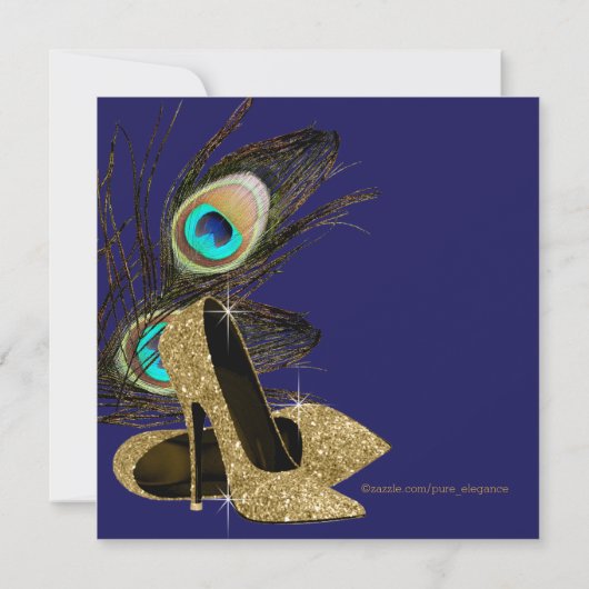 Verjaardagsfeest voor pauwen kaart (Achterkant)