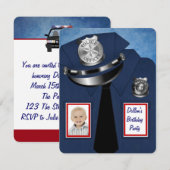 Verjaardagsfeest voor politieagenten kaart (Voorkant / Achterkant)