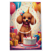 Verjaardagsfeest voor Poodles Medium Cadeauzakje (Voorkant)
