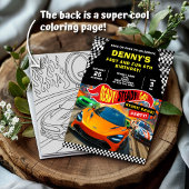 Verjaardagsfeest voor raceauto's kaart