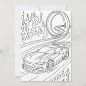 Verjaardagsfeest voor raceauto's kaart (Achterkant)