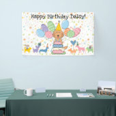 Verjaardagsfeest voor rode Labradoodle-hond Spandoek (Beurs)
