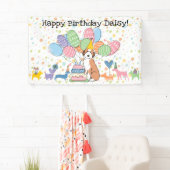 Verjaardagsfeest voor Sable Aussiedoodle-hond Spandoek (Insitu)