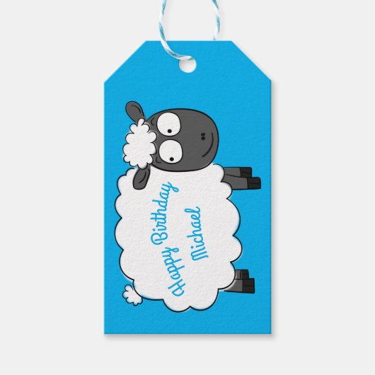 Verjaardagsfeest voor schapen cadeaulabel (Voorkant)