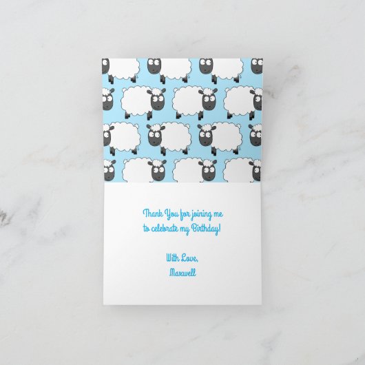 Verjaardagsfeest voor schapen kaart (Binnen)
