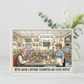 Verjaardagsfeest voor senioren kaart (Staand voorkant)