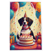 Verjaardagsfeest voor Treeing Walker Coonhound Medium Cadeauzakje (Voorkant)