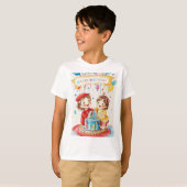 Verjaardagsfeest voor tweeling T-shirt (Boy) (Voorkant volledig)