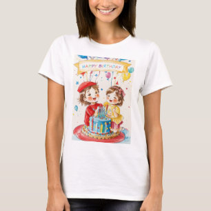 Verjaardagsfeest voor tweeling T-shirt (Vrouw)
