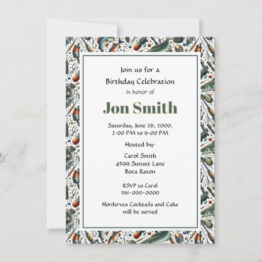 Verjaardagsfeest voor Visser Feest  Kaart (Voorkant)