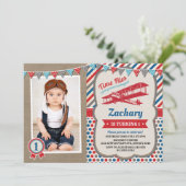 Verjaardagsfeest voor vliegtuigpiloot kaart (Staand voorkant)