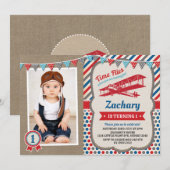 Verjaardagsfeest voor vliegtuigpiloot kaart (Voorkant / Achterkant)