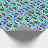 Verjaardagsfeest voor vrachtwagens cadeaupapier (Hoek)