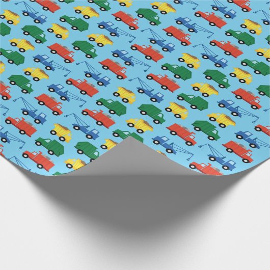 Verjaardagsfeest voor vrachtwagens cadeaupapier (Hoek)