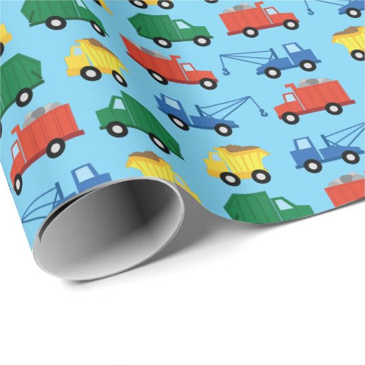 Verjaardagsfeest voor vrachtwagens cadeaupapier (Rol Hoek)