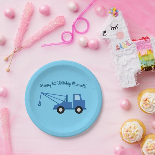 Verjaardagsfeest voor vrachtwagens papieren bordje (Feest)