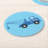 Verjaardagsfeest voor vrachtwagens ronde kartonnen onderzetter (Gebogen)