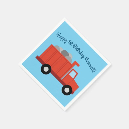 Verjaardagsfeest voor vrachtwagens servet (Hoek)