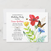 Verjaardagsfeest voor vrouwen bloemontwerp  kaart (Voorkant)