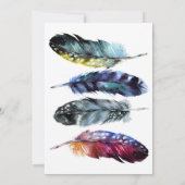 Verjaardagsfeest voor vrouwen Boho Style Feathers Kaart (Achterkant)