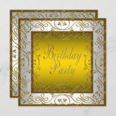 Verjaardagsfeest voor witgouden vrouwen kaart (Voorkant / Achterkant)