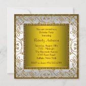 Verjaardagsfeest voor witgouden vrouwen kaart (Achterkant)