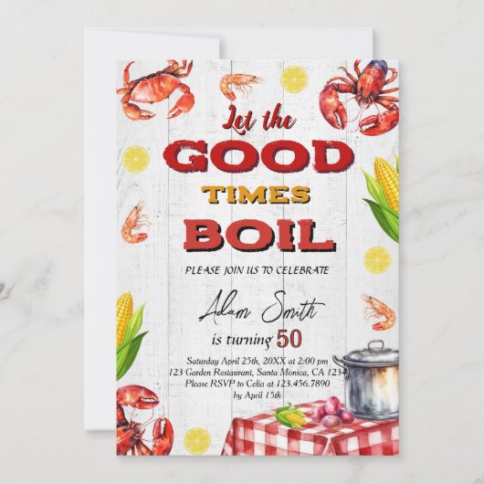 Verjaardagsfeest voor zeevruchten kaart (Voorkant)