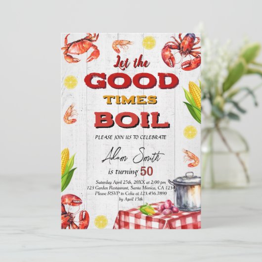 Verjaardagsfeest voor zeevruchten kaart (Staand voorkant)