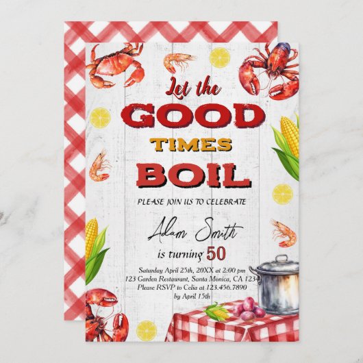 Verjaardagsfeest voor zeevruchten kaart (Voorkant / Achterkant)