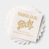 * Verjaardagsfeest Vul je leeftijd in Fabulous 60  Folie Servetten (Insitu (Gestapeld))