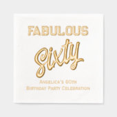 * Verjaardagsfeest Vul je leeftijd in Fabulous 60  Folie Servetten (Voorkant)