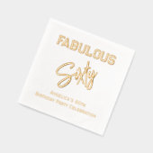 * Verjaardagsfeest Vul je leeftijd in Fabulous 60 Folie Servetten (Links)