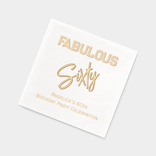 * Verjaardagsfeest Vul je leeftijd in Fabulous 60 Folie Servetten (Links)