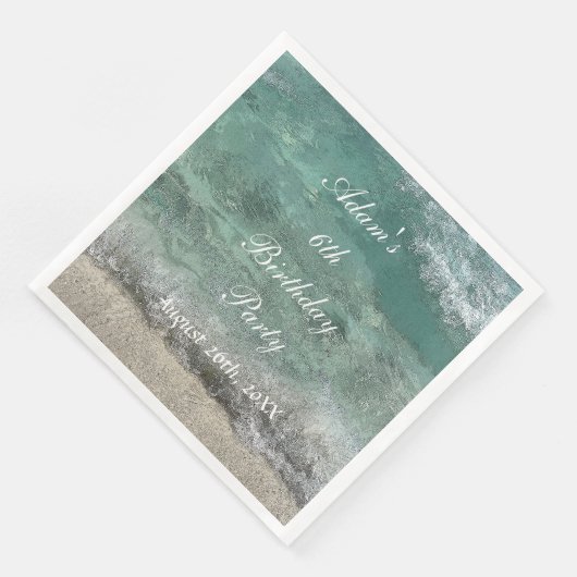 Verjaardagsfeest Water Abstracte Kunst Custom Name Servet (Hoek)