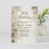 Verjaardagsfeest Waterverf Gouden Eucalyptus Glanz Kaart (Staand voorkant)