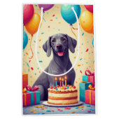 Verjaardagsfeest Weimaraner Medium Cadeauzakje (Voorkant)