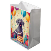 Verjaardagsfeest Weimaraner Medium Cadeauzakje (Achterkant Gekanteld)