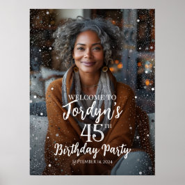 Verjaardagsfeest welkomstbord met foto poster