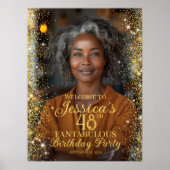 Verjaardagsfeest welkomstbord met foto poster (Voorkant)