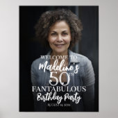 Verjaardagsfeest welkomstbord met foto poster (Voorkant)