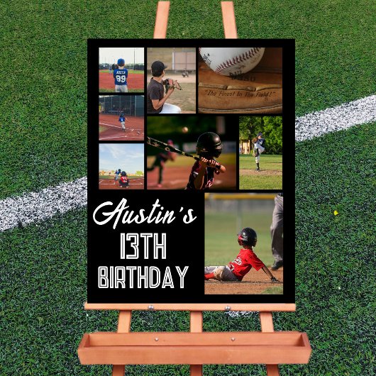 Verjaardagsfeest-welkomstposter honkbal | Bewerkba Poster
